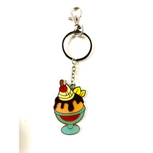 Ice Cream Sunday Keychain Colorful Cherry